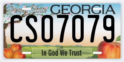 GA license plate CSO7079