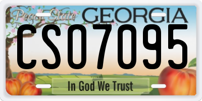 GA license plate CSO7095