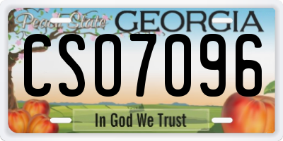 GA license plate CSO7096
