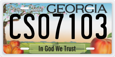 GA license plate CSO7103