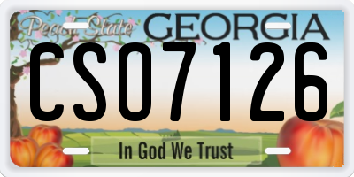 GA license plate CSO7126