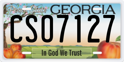 GA license plate CSO7127