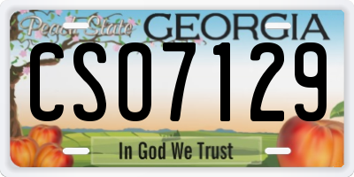 GA license plate CSO7129