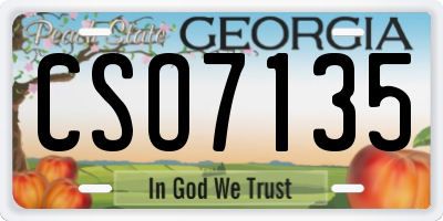 GA license plate CSO7135