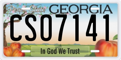 GA license plate CSO7141