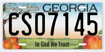 GA license plate CSO7145