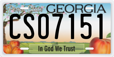 GA license plate CSO7151