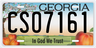 GA license plate CSO7161