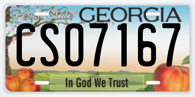 GA license plate CSO7167