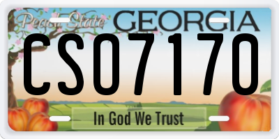 GA license plate CSO7170
