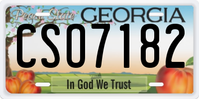 GA license plate CSO7182