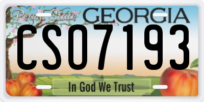 GA license plate CSO7193