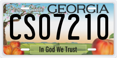 GA license plate CSO7210