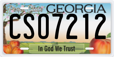 GA license plate CSO7212