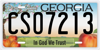 GA license plate CSO7213
