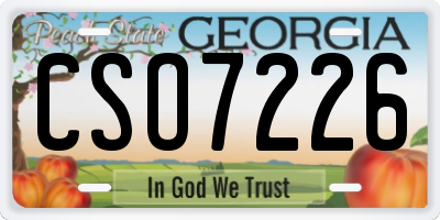 GA license plate CSO7226