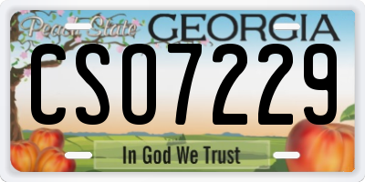 GA license plate CSO7229