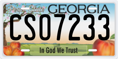 GA license plate CSO7233