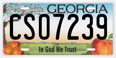 GA license plate CSO7239