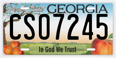 GA license plate CSO7245
