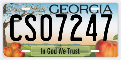 GA license plate CSO7247