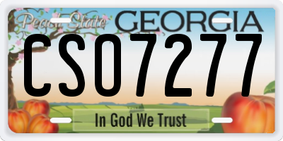GA license plate CSO7277