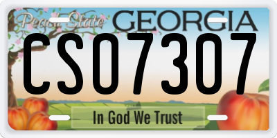 GA license plate CSO7307