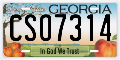 GA license plate CSO7314