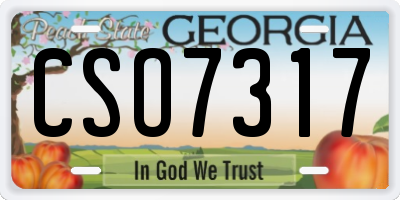 GA license plate CSO7317