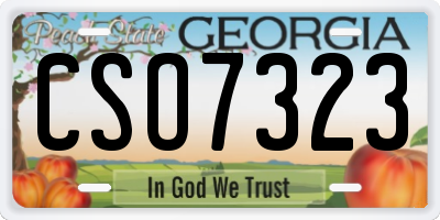 GA license plate CSO7323