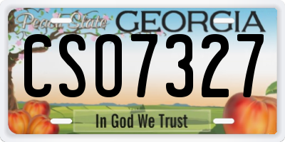 GA license plate CSO7327