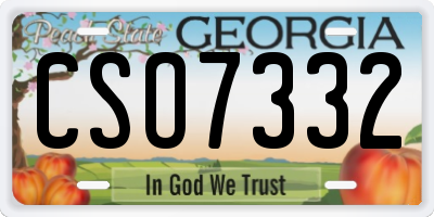 GA license plate CSO7332
