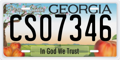 GA license plate CSO7346