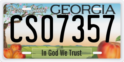 GA license plate CSO7357