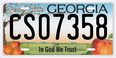 GA license plate CSO7358