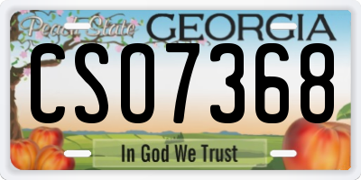 GA license plate CSO7368