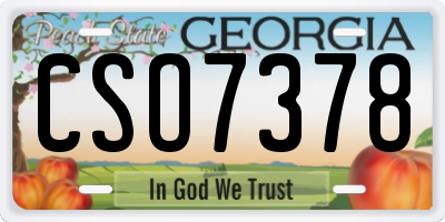 GA license plate CSO7378