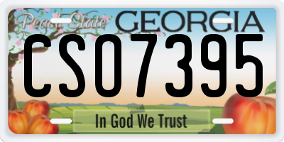 GA license plate CSO7395