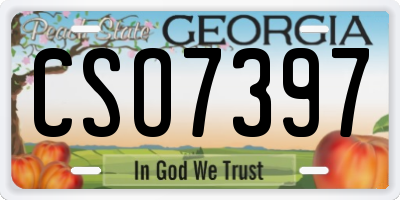 GA license plate CSO7397