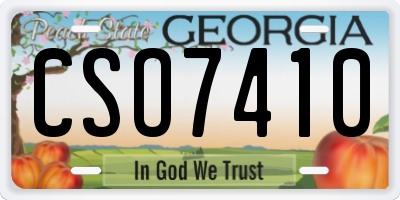 GA license plate CSO7410