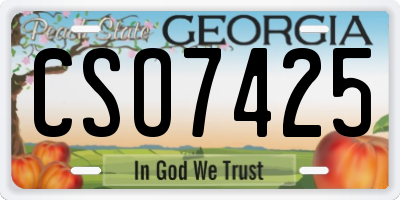 GA license plate CSO7425