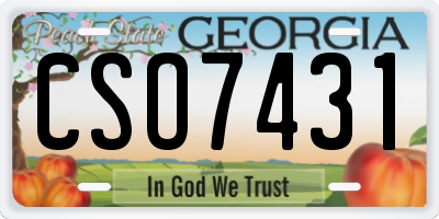 GA license plate CSO7431