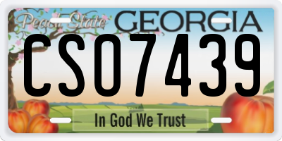 GA license plate CSO7439