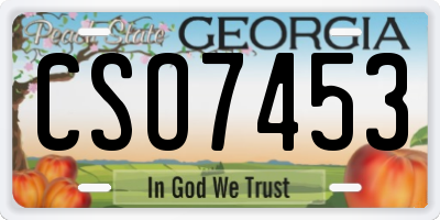 GA license plate CSO7453