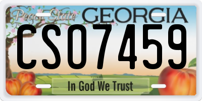 GA license plate CSO7459