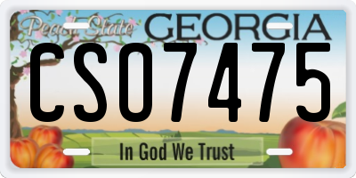 GA license plate CSO7475