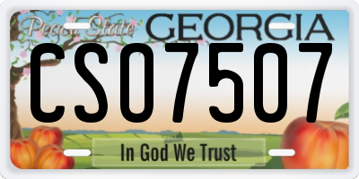 GA license plate CSO7507