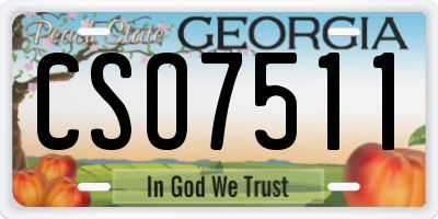 GA license plate CSO7511