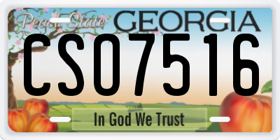 GA license plate CSO7516