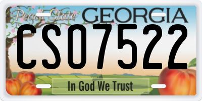 GA license plate CSO7522